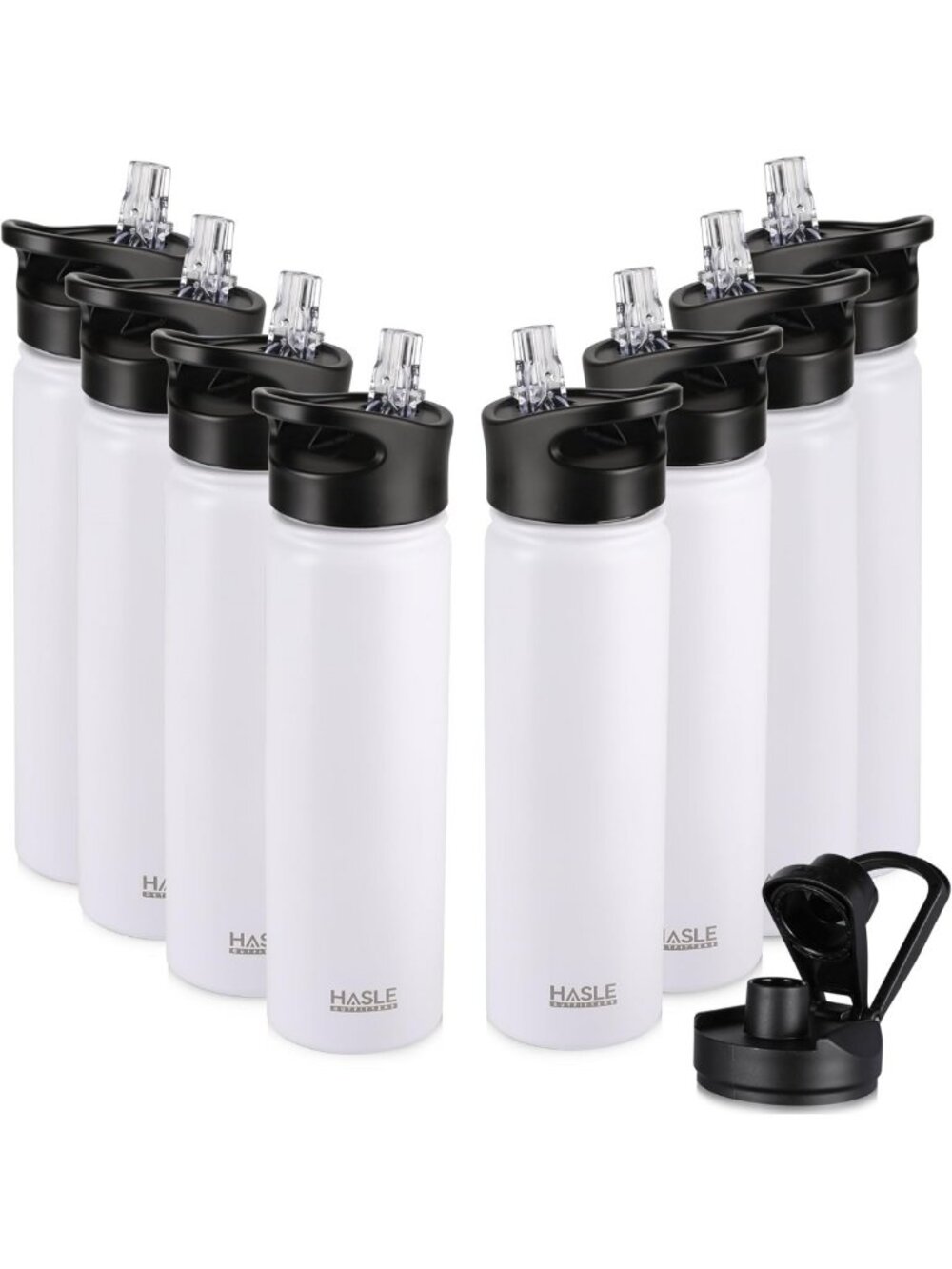 Insulated 22 oz Stainless Steel Water Bottle - Double Wall, Wide Mouth, Straw